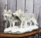 Winter Woodlands Moon Twilight Romance Arctic Snow Wolf Couple Figurine 11.5"L