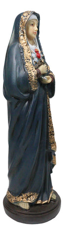 Our Lady of Seven Sorrows Mater Dolorosa Virgin Mary Statue With Base 12" Series