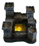 Medieval Grand Stonewall Castle Gatehouse With 12 Miniature Dragons Figurine Set