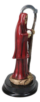 Red Robe Santa Muerte With Scythe Patroness Of Love And Romance Figurine 5"H