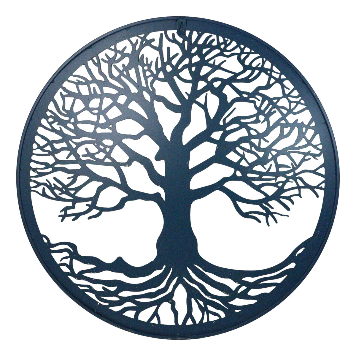 Blue 23"D Oversized Round Celtic Tree of Life Medallion Metal Wall Circle Plaque