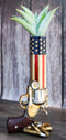 Western American Flag Cowboy Pistol Gun With Bullet Shells Floral Vase Decor