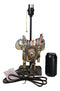 Southwestern Navajo Indian Chief Skull Headdress Cowboy Horse Saddle Table Lamp