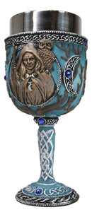 Celtic Knot Triple Moon Goddess Maiden Mother Crone Pagan Wiccan Wine Goblet