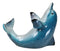Nautical Ocean Marine Flipping Blue Dolphin Fish Wine Bottle Holder Beach Accent