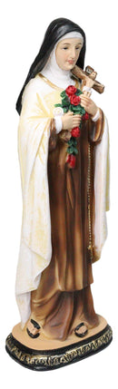 Carmelite Order Saint Theresa of Lisieux With Roses and Crucifix Figurine 11" H