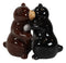 Ceramic Black And Grizzly Brown Bears Hugging Dancing Salt And Pepper Shakers