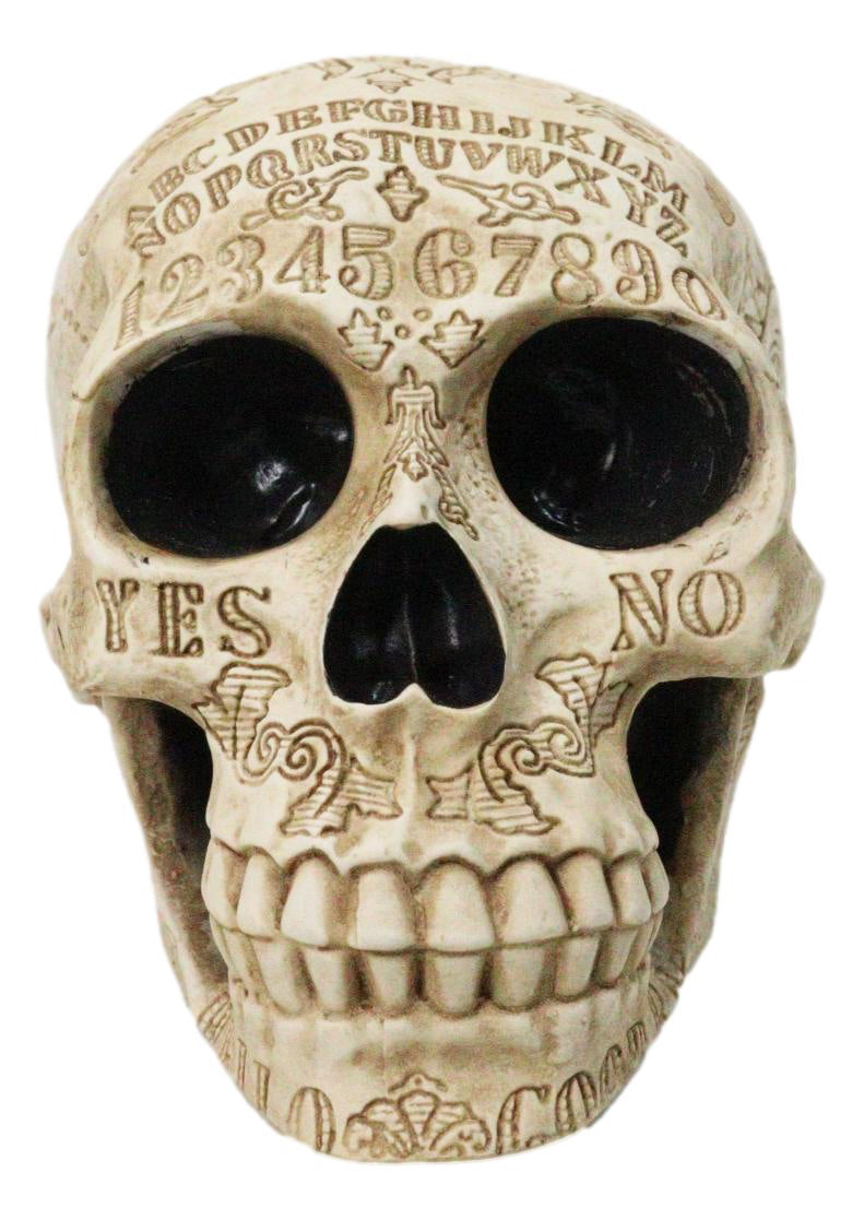Ebros Paranormal Ouija Board Engraved Skull Figurine Gothic Resin Sculpture