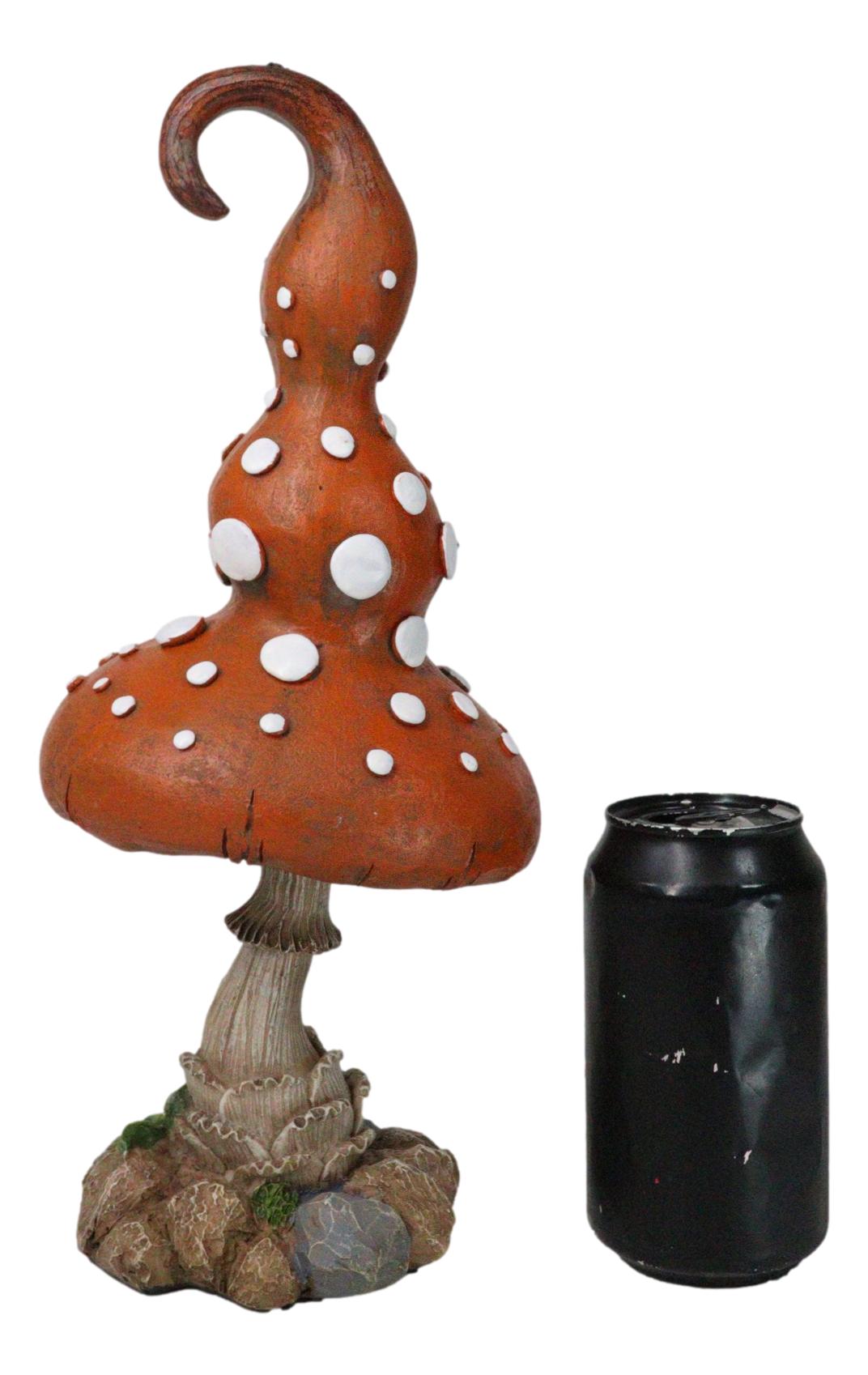 Enchanted Fairy Garden Giant White Spotted Toadstool Mushroom Figurine 13" H