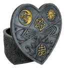 Astrology Sun And Moon Baphomet Pentagram Heart Shaped Decorative Jewelry Box