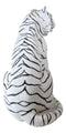 Ebros Large 20"H Realistic White Siberian Tiger Sitting On Guard Resin Statue