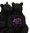 Rustic Forest Whimsical Cuddling Black Bear Couple with Flower Bouquet Figurine