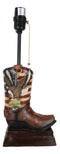 American Forgotten Soldier Eagle Rifle And Helmet Cowboy Boot Desktop Table Lamp