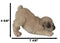 Realistic Lifelike Adorable Fawn Pug Puppy Dog Crouching Playfully Figurine