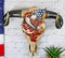 Rustic Western Cow Skull With Bald Eagle American Flag Spirit Of USA Wall Decor