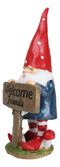 Whimsical Garden Mr Gnome By Toadstool Mushrooms Welcome Friends Sign Figurine
