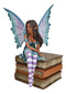 Amy Brown Fantasy Magic Turquoise Ebony Fairy On Books Of Wisdom Figurine