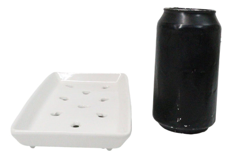 Pack Of 12 Ceramic White Neta Zara Sushi Case Plates With Drip Holes 8" By 4"