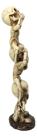 See Hear Speak No Evil Skeleton Figurine Stacked Acrobatic Gothic Wise Skeletons