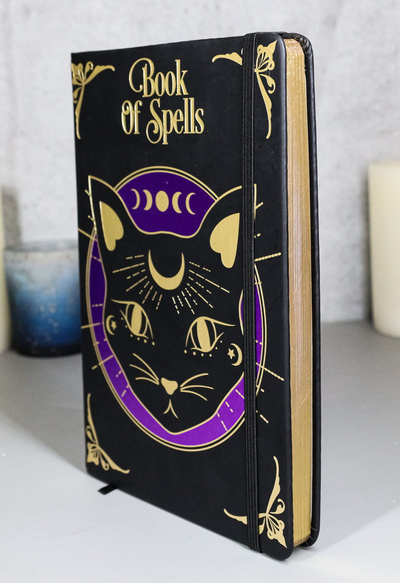 Mystic Mog Cat Book Of Spells Lined Pages Journal Book With Bookmark And Cord