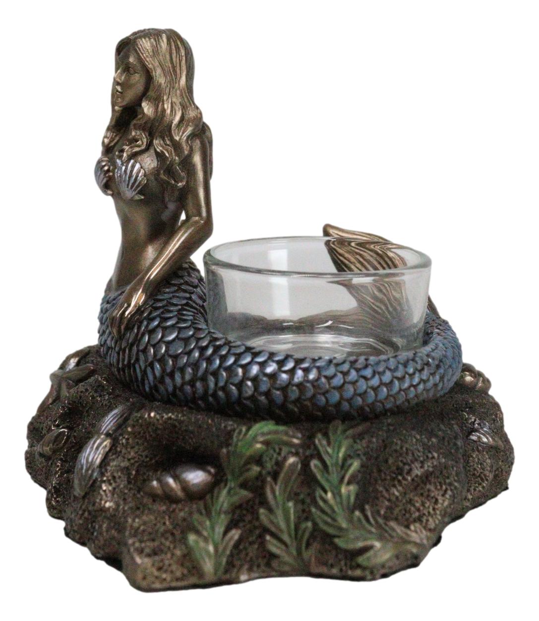 Art Nouveau Ocean Marine Siren Mermaid by Sea Stars Shells Votive Candle Holder