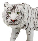 Prowling Fierce Leucistic Winter White Bengal Tiger Figurine 11.25" L