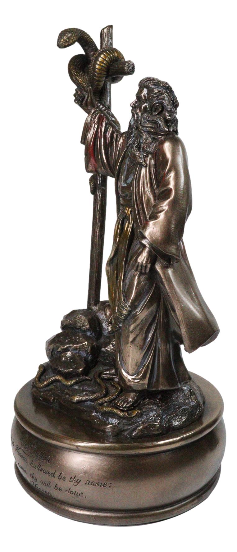 Moses Lifting Up The Bronze Serpent Pole to Ward Off Venomous Serpents Figurine