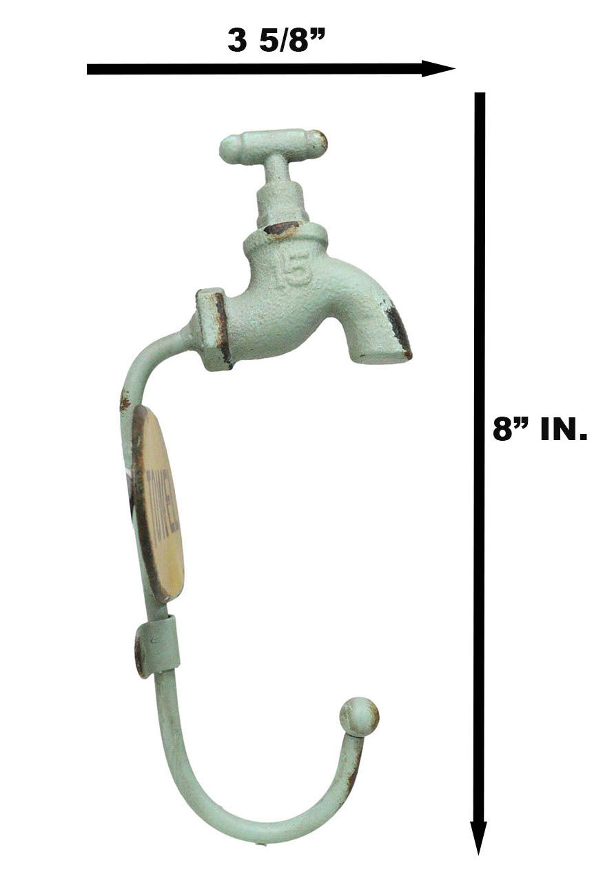 Set Of 2 Cast Iron Vintage Old Fashioned Spigot Faucet Towel Coat Wall Hooks