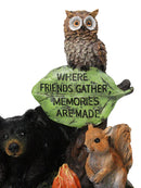 Cabin Companion Bear, Raccoon, Squirrel & Owl Friends Forest Campfire Figurine