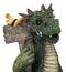 Whimsical Green Garden Dragon With Butterfly With Welcome Plank Sign Figurine