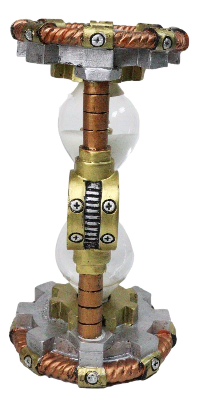 Ebros Gift Steampunk Sand Timer with Clockwork Gear & Pipe Design Figurine