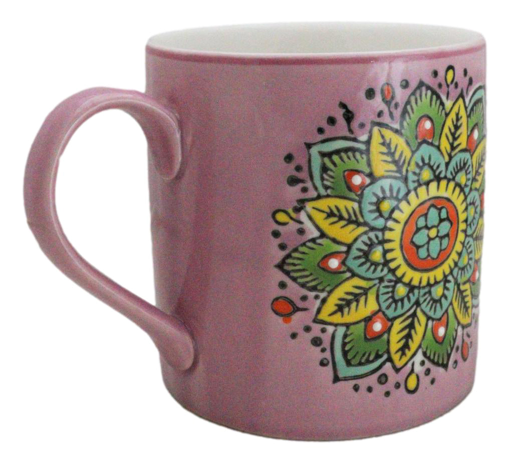 Purple Sahasrara Crown Chakra Zen Flower Of Life Mandala Circle Ceramic Mug Cup