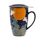 Blue Moon White Rabbit 15oz Porcelain Tea Mug With Lid & Stainless Steel Infuser