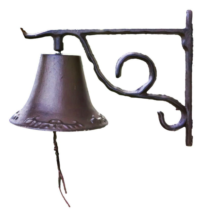 Large Cast Iron Rustic Western Traditional Door Wall Dinner Yard Farm Bell Decor
