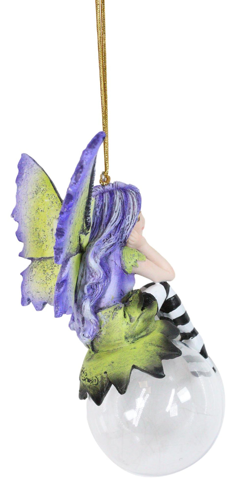 Dulcibelle Lavender Fae Bubble Rider Fairy Ornament Amy Brown Holiday Collection