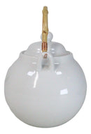Sleek White 35oz Bone China Ceramic Tea Pot Teapot With Bamboo Handle Collection