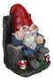 Get Out! Rude Mean Gnome Dwarf And Squirrel On Chair Flipping The Bird Figurine