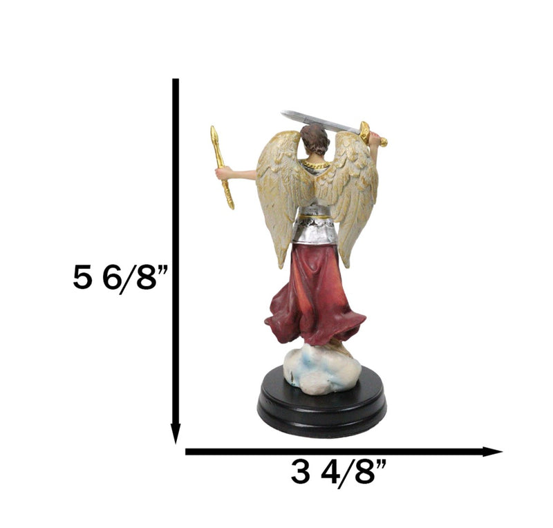 Archangel Saint Michael Holding Sword And Scroll Figurine With Brass N ...