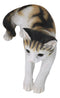 Realistic Adorable Feline Shorthair Calico Cat Kitten Lying Statue14.25"L