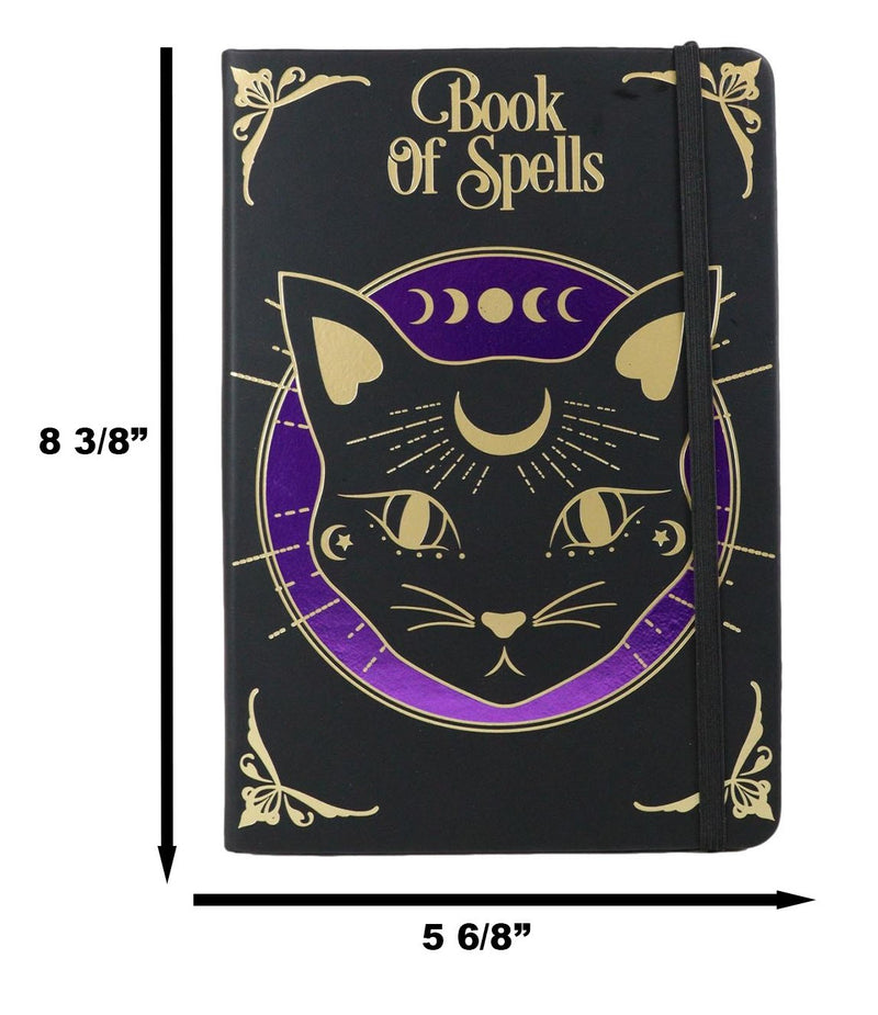 Mystic Mog Cat Book Of Spells Lined Pages Journal Book With Bookmark And Cord