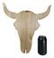 Rustic Western MDF Wood Bison Cow Skull Cutout Wall Decor Plaque 16.25"L