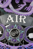 Elemental Air Nation Wind Purple Dragon White Feathers Triple Moon Wall Decor
