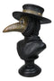 Black Death Era Bubonic Plaque Doctor Head Bust With Raven Mask Sculpture 12"H