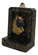 Egyptian Goddess Of Protection Bastet Hieroglyphs Backflow Incense Burner Decor