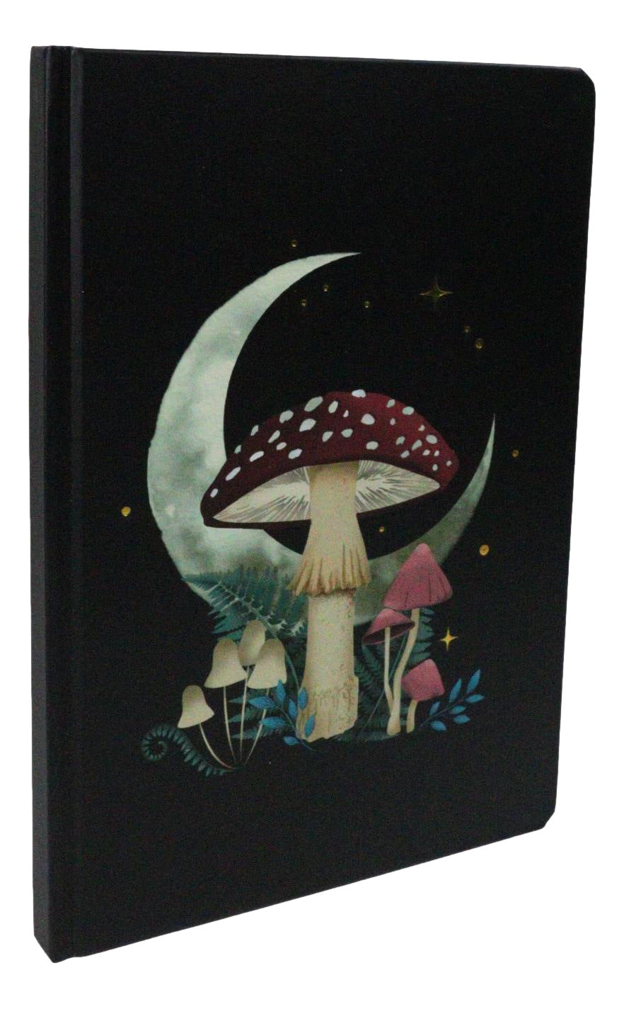 Dark Forest Toadstool Mushroom And Moon A5 Lined Journal Notebook with Bookmark