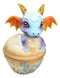 Whimsical Boba Tea With George Baby Dragon In Faux Brown Sugar Cup Figurine