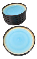 Pack Of 6 Blue Sky Aozora Kannyu Large Round Dinner Plates With Lip Edge 10" D