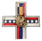Western Patriotic American Flag Fallen Soldier Army Eagle Medal Wall Cross Decor