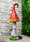 Large Fairy Garden Red White Spotted Crooked Toadstool Mushroom Figurine 23"H