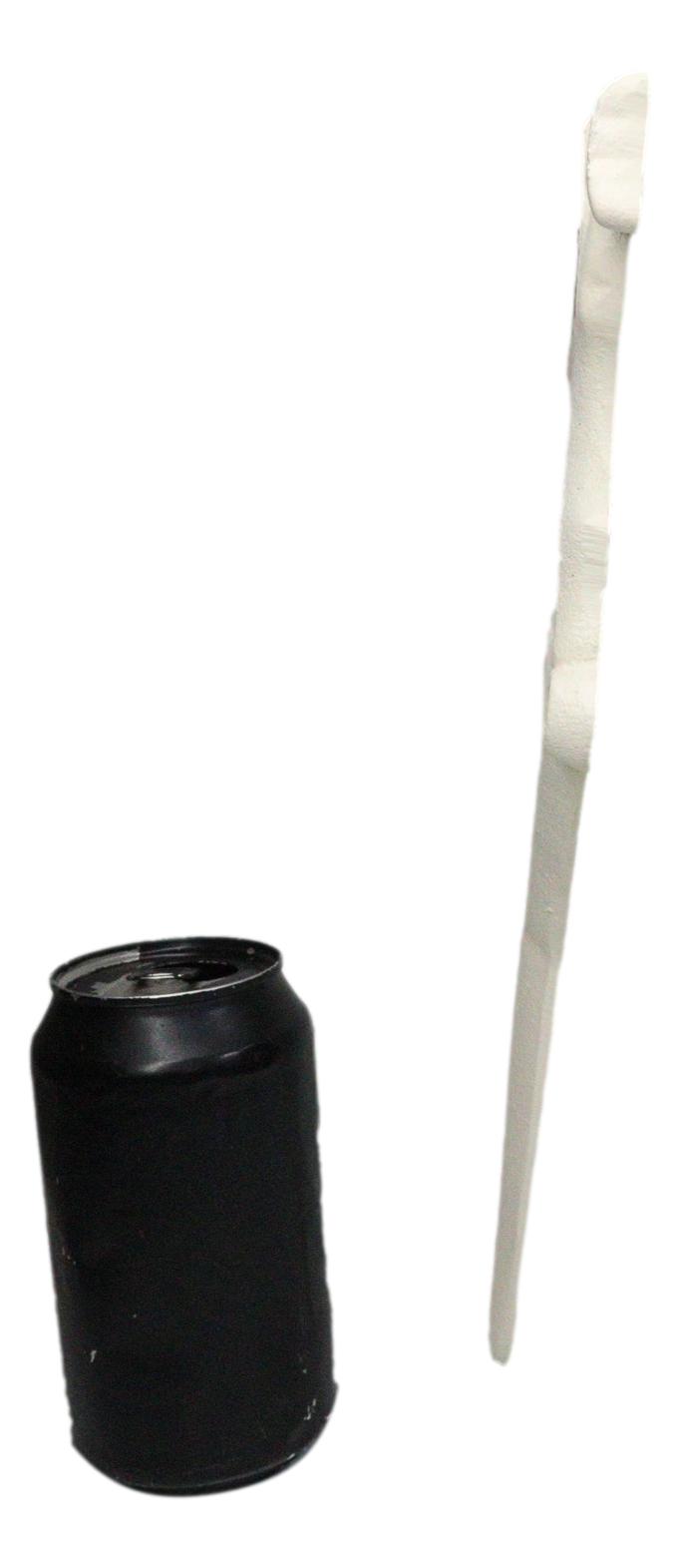 Cast Iron Keep Off The Grass No! Peeing Dog White Garden Stake Sign 12"H - Ebros Gift